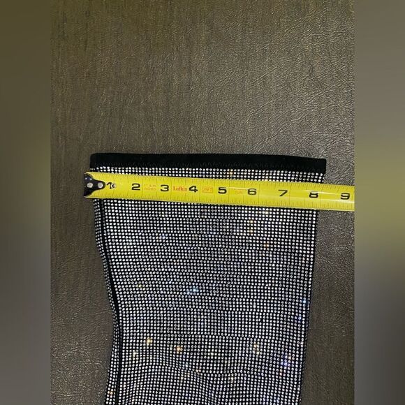 Bebe Rhinestone Beaded Thigh-Hi Boots Size 7 - Picture 6 of 13